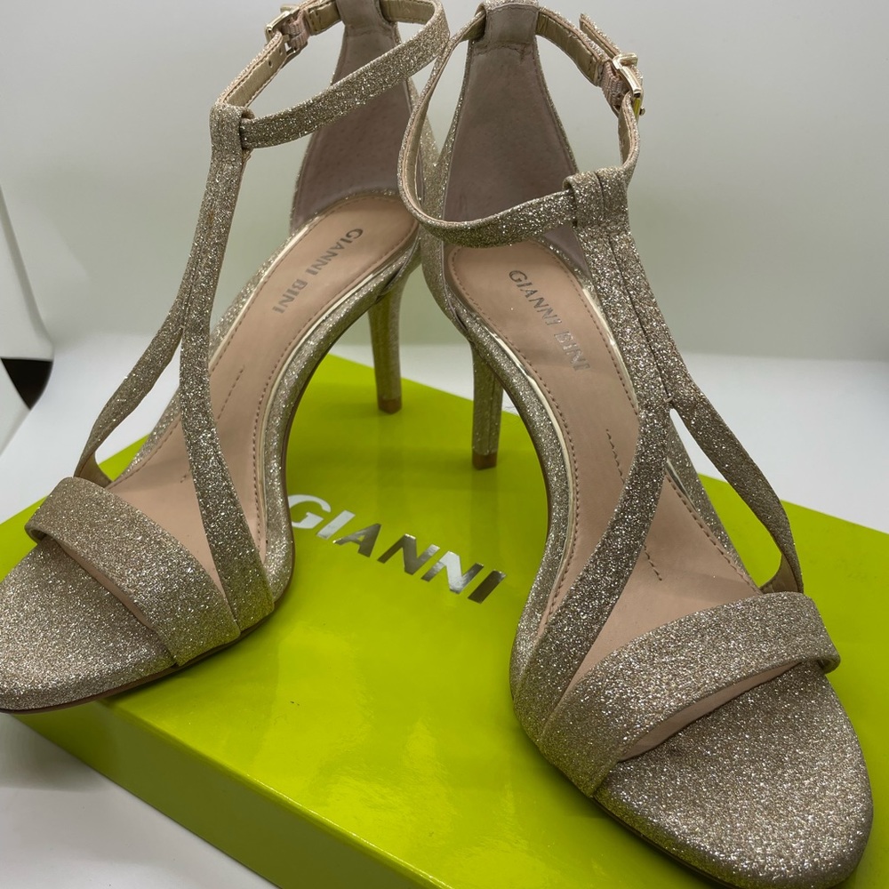 Gianni Bini Gold Sparkling Heels